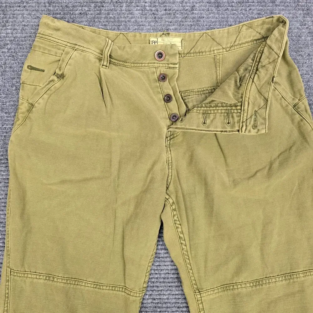 Free People High Rise Utility Boyfriend Pants Womens 29 31x28 Moss Green